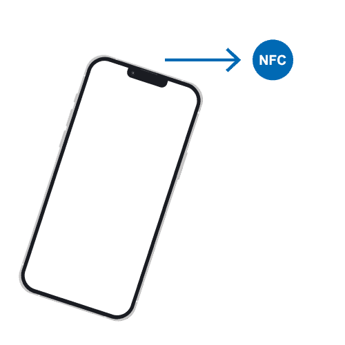 Ab iPhone 7 und iOS14 ist das Scannen von NFC-Inlays mit Weblink Codierung ohne App möglich